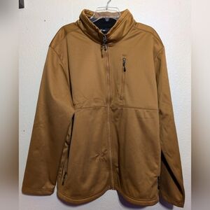 Swiss Tech Brown Performance Jacket with Water-Resistant Fabric and High Collar